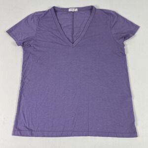 Rag & Bone Shirt Womens Large Purple V-Neck Short Sleeve Jersey Tee Top